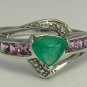 Stylish Colombian Emerald Tourmaline & Diamond Ring