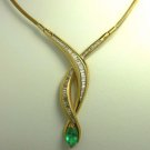Sophisticated! Colombian Emerald & Diamond Necklace