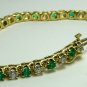 Sparkling! Colombian Emerald & Diamond Tennis Bracelet 5.60tcw 14k