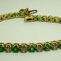 Sparkling! Colombian Emerald & Diamond Tennis Bracelet 5.60tcw 14k