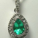 TOP QUALITY COLOMBIAN EMERALD & DIAMOND NECKLACE 2.01CT