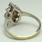 Dainty Crimson Ruby & Diamond Floral Ring