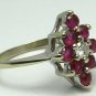 Dainty Crimson Ruby & Diamond Floral Ring