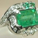EMERALD  AND DIAMOND RING 3.75 CTS