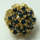 DECORATIVE BLUE SAPPHIRE & GOLD RING