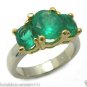 COLOMBIAN EMERALD RING 14K WHITE/YELL GOLD 3.5 CTS