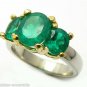 COLOMBIAN EMERALD RING 14K WHITE/YELL GOLD 3.5 CTS
