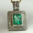 SUBSTANTIAL COLOMBIAN EMERALD & DIAMOND PENDANT 5CTS