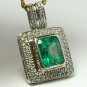 SUBSTANTIAL COLOMBIAN EMERALD & DIAMOND PENDANT 5CTS