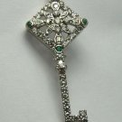 Specially Made Colombian Emerald & Diamond Key 1.10tcw