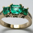 GORGEOUS NATURAL COLOMBIAN EMERALD & DIAMOND RING