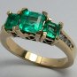 GORGEOUS NATURAL COLOMBIAN EMERALD & DIAMOND RING