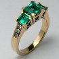 GORGEOUS NATURAL COLOMBIAN EMERALD & DIAMOND RING