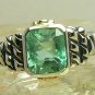 NEW! Artisan Collection~ Colombian Emerald Sterling Silver Diamond 14k Gold Ring
