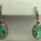 ELEGANT COLOMBIAN EMERALD & DIAMOND EARRINGS 2CTS