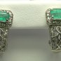 TEMPTING COLOMBIAN EMERALD & DIAMOND EARRINGS 2CTS