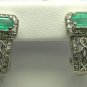 TEMPTING COLOMBIAN EMERALD & DIAMOND EARRINGS 2CTS