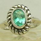 HOT!! NEW! Artisan Collection, Colombian Emerald Sterling Silver & Diamond Ring