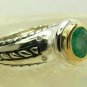 Artisan Collection! Colombian Emerald ~Diamonds Sterling Silver & Gold Ring