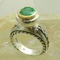 Artisan Collection! Colombian Emerald ~Diamonds Sterling Silver & Gold Ring