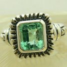 NEW~Artisan Collection! Emerald Cut Colombian Emerald & Sterling Silver Ring
