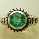 NEWEST Collection! "Artisan" Round Colombian Emerald & Sterling Silver Ring