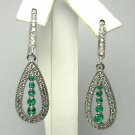 BRILLANT COLOMBIAN EMERALD & DIAMOND DANGLE EARRINGS