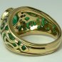"ONE OF A KIND" COLOMBIAN EMERALD ENAMEL & DIAMOND RING