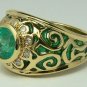 "ONE OF A KIND" COLOMBIAN EMERALD ENAMEL & DIAMOND RING