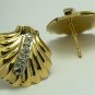 Classic Gold & Diamond Shell Earrings