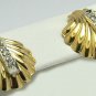 Classic Gold & Diamond Shell Earrings
