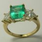 1.80cts Magical Colombian Emerald & Russian CZ Cocktail Ring