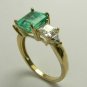 1.80cts Magical Colombian Emerald & Russian CZ Cocktail Ring