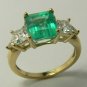 1.80cts Magical Colombian Emerald & Russian CZ Cocktail Ring