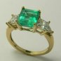 1.80cts Magical Colombian Emerald & Russian CZ Cocktail Ring