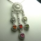 Trendy Multi Colored Sapphire Pendant