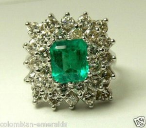 Gorgeous Colombian Emerald & Diamond Ring 5.20tcw