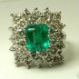 Gorgeous Colombian Emerald & Diamond Ring 5.20tcw