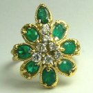 EYE CATCHING VINTAGE COLOMBIAN EMERALD & DIAMOND RING