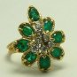 EYE CATCHING VINTAGE COLOMBIAN EMERALD & DIAMOND RING
