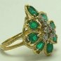 EYE CATCHING VINTAGE COLOMBIAN EMERALD & DIAMOND RING
