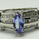 EXQUISITE DIAMOND & TANZANITE RING .50CTS
