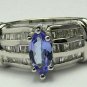EXQUISITE DIAMOND & TANZANITE RING .50CTS