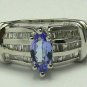EXQUISITE DIAMOND & TANZANITE RING .50CTS