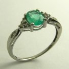 .80pts Romantic Colombian Emerald Diamond and Gold Ring