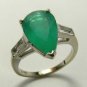 4.20cts Tantalizing Colombian Emerald & Russian CZ Ring