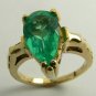 Tantalizing Colombian Emerald & Gold Solitaire Ring