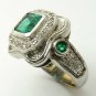 RETRO COLOMBIAN EMERALD & DIAMOND RING