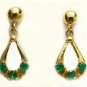 Stylish! Colombian Emerald & Gold Earrings .60cts 18k