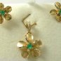 EARRINGS AND PENDANT SET HAWAIAN PLUMERA FLOWERS